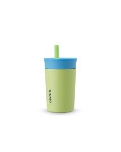 Owala - Vaso aislante de acero inoxidable para niños, con pajita flexible resistente a derrames, fácil de limpiar, botella de agua para niños, ideal para viajes, apto para lavaplatos, 12 onzas, azul y