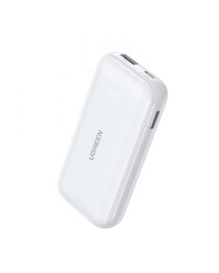 UGREEN 30W Power Bank 10000mAh, Cargador Portatil USB C Carga Rápida con 0.5M 60W Cable USB C, Pantalla Digital, Batería Portátil Externa Compatible con Galaxy S24 S23, iPhone 15 14, iPad, LG, Blanco