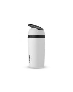 Owala - Botella de agua con aislamiento de acero inoxidable con popote, tapa de bloqueo, botella de agua para niños, ideal para viajes, 14 onzas, gris y negro