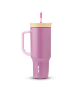 Termo Owala Tumbler con Popote 40 oz (1.18 L), acero inoxidable para gimnasio, oficina, casa, sin BPA, mantiene bebida fría (Smell The Roses (Rosa Oscuro y Brilloso))