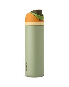 Owala FreeSip - Botella de agua de acero inoxidable aislada con popote para deportes y viajes, sin BPA, 24 onzas, naranja/verde (camuflaje fresco)