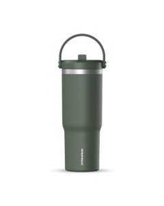 Hydrapeak Nomad - Vaso de 32 onzas con asa y tapa de popote, vaso a prueba de fugas, popote con tapa de vaso, vasos de doble aislamiento, popote de 32 onzas, acero inoxidable (tomillo)