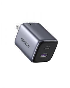 UGREEN Nexode 35W GAN Cargador Tipo C Carga Rápida, PD Cargador USB C con 2 Puertos, USB C y USB A, Cargador iPhone Compatible con Galaxy S24/S23/S22, iPhone15 14 Pro MAX, MacBook iPad Pro, Negro