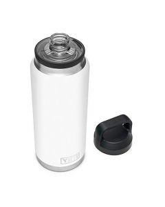 YETI Rambler Botella de 36 onzas, aislada al aspiradora, acero inoxidable con tapa de chug, color blanco