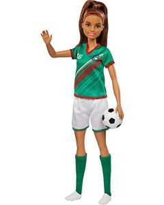 Barbie Profesiones Futbol Playera Verde Muñeca para niñas a Partir de 3 años