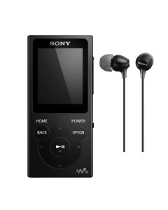 Sony NW-E394 8GB Walkman Audio Player (Black) with Sony MDR-EX15AP Fashion Colour EX Series in-Ear Headphones Bundle (2 Items)