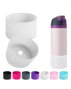 2 botas de silicona para botella de agua Owala de 24 onzas, 32 onzas, 40 onzas, funda protectora antideslizante para botellas de agua de acero inoxidable FreeSip, Twist y Flip (blanco brillante