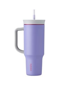 Owala - Vaso de acero inoxidable de 40 onzas con asa - Whimsical Daydream (morado perwinkle)