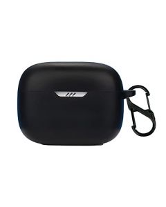 QWYJ for JBL Tune 230 NC Case Carcasa Protectora de Silicona, para JBL Tune 230 NC Funda de Carga Portátil con Mosquetón Llavero Anti-perdida (Negro)