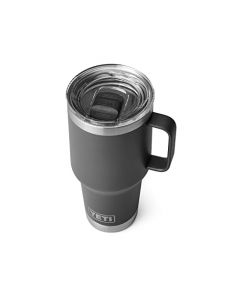 YETI Rambler - Taza de viaje de 30 onzas, acero inoxidable, aislada al aspiradora con tapa fuerte, color carbón