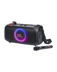 JBL PartyBox On-The-Go Essential Bocina Portátil Efecto Luz Bluetooth, 100W de Potencia, Reproducción 6 Horas, Resistente a Salpicaduras IPX4 - Negro