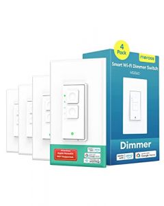 Dimmer Light Switch, meross Smart Switch for Dimmable LED Light, Compatible with Alexa, Google Assistant and SmartThings, Dimmer Switch with Remote and Voice Control,4 pack