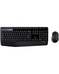 Logitech MK345 Combo Teclado Tamaño Normal con Reposamanos y Cómodo Mouse para Diestros, Conexión Inalámbrica 2.4 GHz, Receptor USB, Compatible con PC, Laptop - Negro