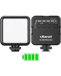 ULANZI Luz de Vídeo LED VL49 5500K Luz de Relleno Luz de Camara LED lámpara de luz fotográfica portátil para videocámaras DSLR, fotografía, batería incorporada de 2000mAh.