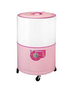 Koblenz Lavadora Redonda de Polea Nadia de 22 Kg con Timer de 20 Minutos y 4 Programas de Lavado, Agitador de 3 Aspas, Tina de Una Pieza y Tapa de Metal, 4 Llantas de Plástico, Color Rosa LRK-2211A