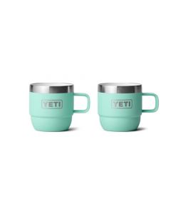 YETI Rambler Taza apilable de 6 onzas, acero inoxidable, aislamiento al aspiradora, taza de café expreso o café, paquete de 2, color crema de mar