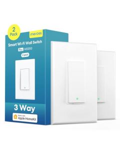 3 Way Smart Switch, Meross Smart Light Switch Compatible with Apple Homekit, Siri, Alexa & SmartThings, 2.4Ghz Wi-Fi Light Switch Remote Control Schedule, Neutral Wire Required 2 Pack