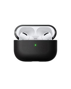 NOMAD - Funda de piel moderna para Airpods Pro, funda protectora robusta hecha de policarbonato y piel auténtica, parachoques de goma TPE, Airpods Pro 2, color negro