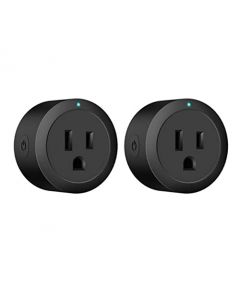 Enchufes Inteligentes, Wifi Smart Plug Compatible con Amazon Alexa, Google Home, Enchufes Iinalámbricos con Control Remoto por Voz, Temporizador, Enchufe Inteligente No Requiere Hub (Negro 2 Paquetes)