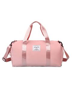 Maleta Deportiva Bolsa de Deporte Gym-AFujia con Compartimento para Zapatos, Bolso de Viaje con Bolsillo Impermeable, Gran Capacidad de Carga, Perfecta Gimnasio, Natación y Viaje-Color Rosa