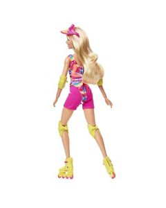 Barbie La Película Muñeca En Patines con su Equipo de Patinaje Verde neón, Coderas y Rodilleras para niñas de 3 años en adelante