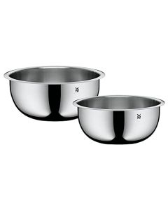 WMF Function Bowls - Juego de cuencos de cocina (2 piezas, diámetro de 22 y 24 cm, acero inoxidable Cromargan, multifuncional, para mezclar, ensaladera, cuenco para servir, apilable)