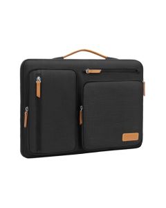 MOSISO 360 Funda Protectora Compatible con MacBook Air/Pro,13-13.3 Pulgadas Portátil,Compatible con MacBook Pro 14 Pulgadas M3 M2 M1,Bolsa Lateral Abierta con 4 Cremallera Bolsillos&Asa, Negro