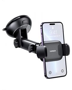 UGREEN Soporte Celular Auto, Base Porta Celular para Automóvil Tablero y Parabrisas, Car Phone Holder Ventosa Carro para iPhone 15 14 13 12 Pro MAX Plus, Galaxy S24 S23 S22 Ultra, Xiaomi Redmi, Negro