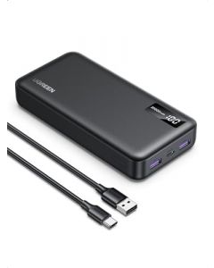 UGREEN 20000mAh Power Bank 22.5W Máx Carga Rápida, 2 USB A y 1 USB C Cargador Portátil PD3.0 y Pantalla Digital，Powerbank iPhone Batería Compatible con iPhone 15/14, iPad, Airpods, Galaxy S24, Pixel