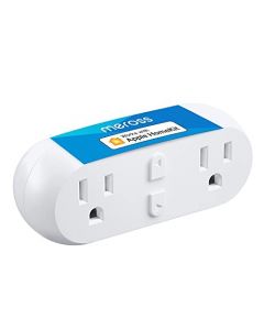 meross WiFi Mini Smart Plug 2 in 1, Dual Smart Outlet Compatible with Apple HomeKit, Alexa & Google Assistant, Timer, Remote Control, No Hub Required