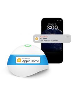 meross - Detector Inteligente de Fugas de Agua, Sensor de Agua WiFi Compatible con Apple HomeKit, SmartThings, IP67 Impermeable con alertas de aplicación, Alarma de Audio, Alcance de 100 m para el