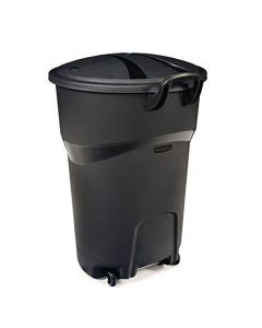 Rubbermaid Roughneck - Bote de basura de 121 litros negro, con ruedas y tapa