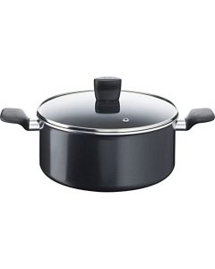 Tefal Olla de 24 cm, color negro con tapa de Start Easy