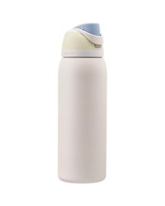 Owala FreeSip Botella de agua de acero inoxidable aislada con pajita 40 onzas, color brisa helada + Bote de Silicona para Botella de Agua, Funda Protectora Antideslizante, 40 onzas, color Menta