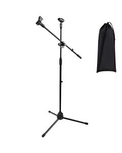 AVEDISTANTE - AVEDISANTE Soporte para micrófono,pedestal para microfono,altura ajustable plegable con bolsa de transporte y 2 clips para micrófono para cantar,karaoke,escenario y eventos al aire libre