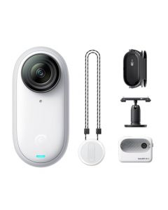 Insta360 GO 3 64GB - Cámara de vlogging para creadores, vloggers, mini cámara de acción con visualización táctil abatible, luz y portátil, POV manos libres, montaje en cualquier lugar, estabilización,