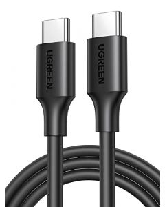 UGREEN Cable USB C Carga Rápida Tipo C 1M, 60W PD Carga Rapida 20V/3A, Cargador Cable USB C a USB C Compatible con iPhone 15, Galaxy S24/S23 S22, Macbook, Xiaomi, iPad Pro, Google Pixel 6, Negro