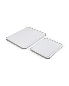 KitchenAid Classic - Tabla de cortar de plástico antideslizante, 2 piezas, juego de 2, color blanco