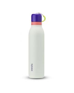 Owala FreeSip - Botella de agua de acero inoxidable con popote para deportes y viajes, sin BPA, 24 onzas, morado/verde (horizontes menta)