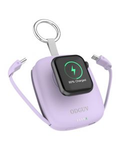 Cargador portátil pequeño de 5000 mAh, cargador inalámbrico iWatch con cable integrado, cargador de llavero de viaje para Apple Watch 9/Ultra2/8/Ultra/7/6/Se/5/4/3, iPhone 15/14/13/12/11, teléfono