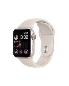 Apple Watch SE (2nd Gen) (GPS, 40mm) - Caja de Aluminio Blanco Estella con Correa Deportiva Blanco Estrella, S/M (Reacondicionado)