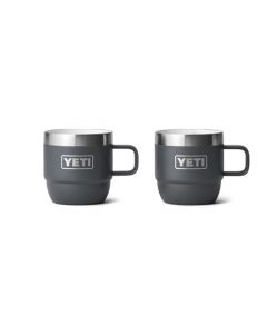 YETI Rambler Taza apilable de 6 onzas, acero inoxidable, aislamiento al aspiradora, taza de café expreso o café, paquete de 2, color carbón