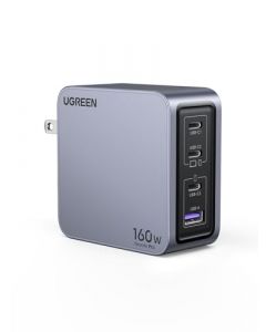 UGREEN Nexode Pro 160W Cargador Tipo C, PPS GAN Cargador de Pared 4 Puertos Carga Rápida Compatible con 16'' M2, Pixelbook, DELL XPS, iPad Pro, iPhone 15 Pro/14, Galaxy S23, Pixel 8, Steam Deck