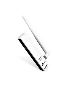 TP-Link TL-WN722N, Adaptador de rojo USB WPS, 150 MBps, antena desmontable de 4 dBi, versión 2.0 , N150, Blanco