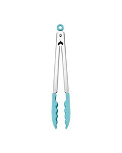 KitchenAid Pinzas de acero inoxidable con punta de silicona, 12 pulgadas, Aqua Sky