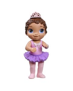 Hasbro, Baby Alive, Bebé Dulce Bailarina - Morado - Cabello castaño, Muñeca para Niñas, de 265cm, con Ropa Moldeada, Edad Recomendada: 3 Años en Adelante