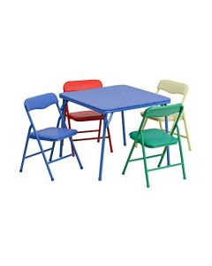 Flash Furniture Set de Mesa Infantil Plegable y 4 Sillas Infantiles Plegables – Conjunto de Mesa con Sillas Multicolor