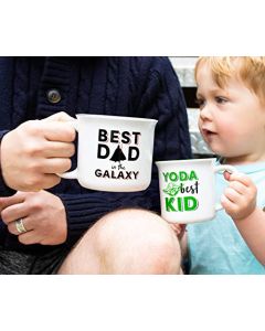 Star Wars"Best Dad" Darth Vader and "Yoda Best Kid" - Juego de 2 tazas de café de viaje sin BPA para expreso, cafeína, cacao, esencial para el hogar y la cocina, bonitos regalos y coleccionables