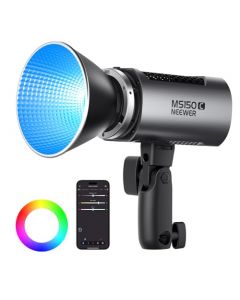 NEEWER MS150C RGBWW Luz de Vídeo LED con 2.4G/App Control, 150W Metal Mini RGB COB Foco Lámpara Continua Bowens Mount 2700K-6500K 16600lux/1m CRI97+/TLCI98+ 17 Efectos para Estudio Fotográfico, RGBCW