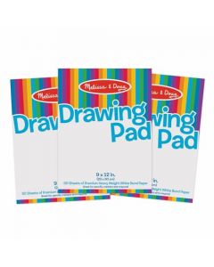 Melissa & Doug Bloc de Papel de Dibujo, 3-Pack de Blocs de Dibujar Grandes, las Hojas se Desprenden Fácilmente, 50 Páginas por Paquete